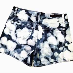 Acid washed high waisted denim shorts bleached out